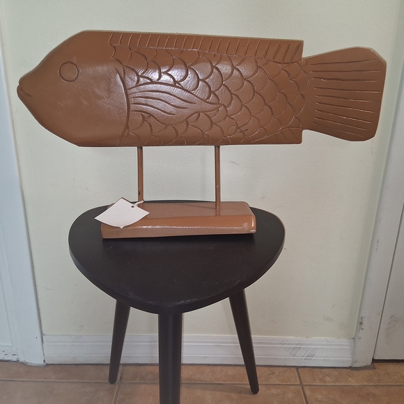 Brown Fish Sculpture Decor
